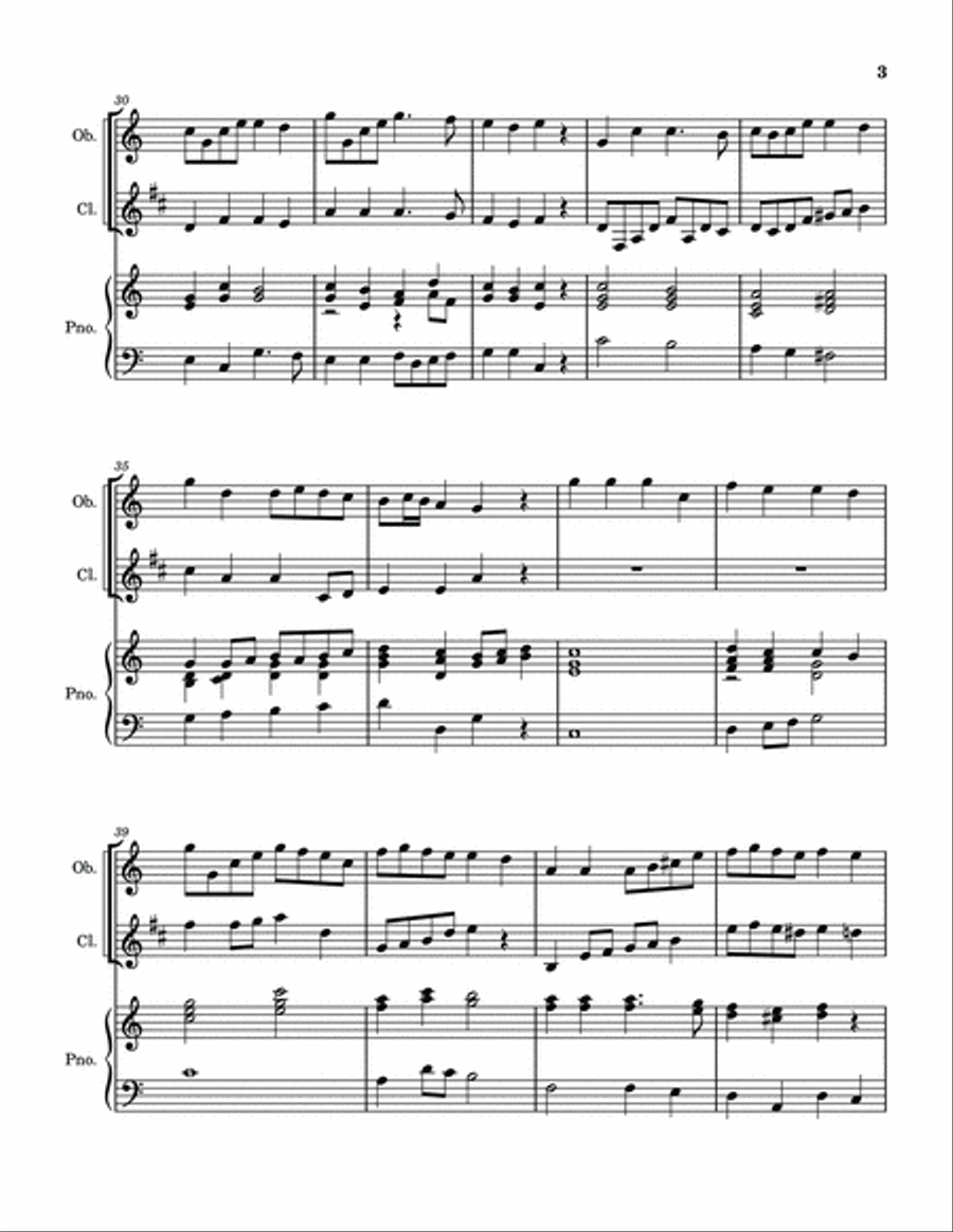 Hark, The Herald Angels Sing - Clarinet and Oboe with Piano accompaniment Woodwind Duet scores gallery preview page 5
