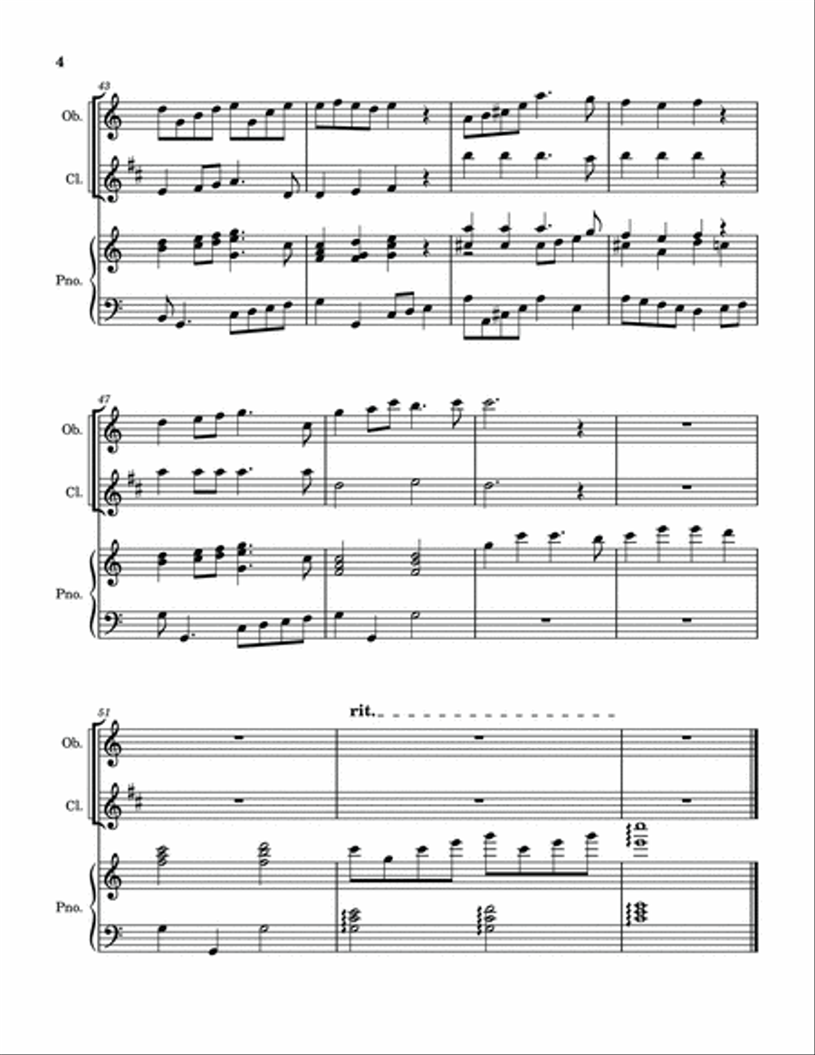 Hark, The Herald Angels Sing - Clarinet and Oboe with Piano accompaniment Woodwind Duet scores gallery preview page 6