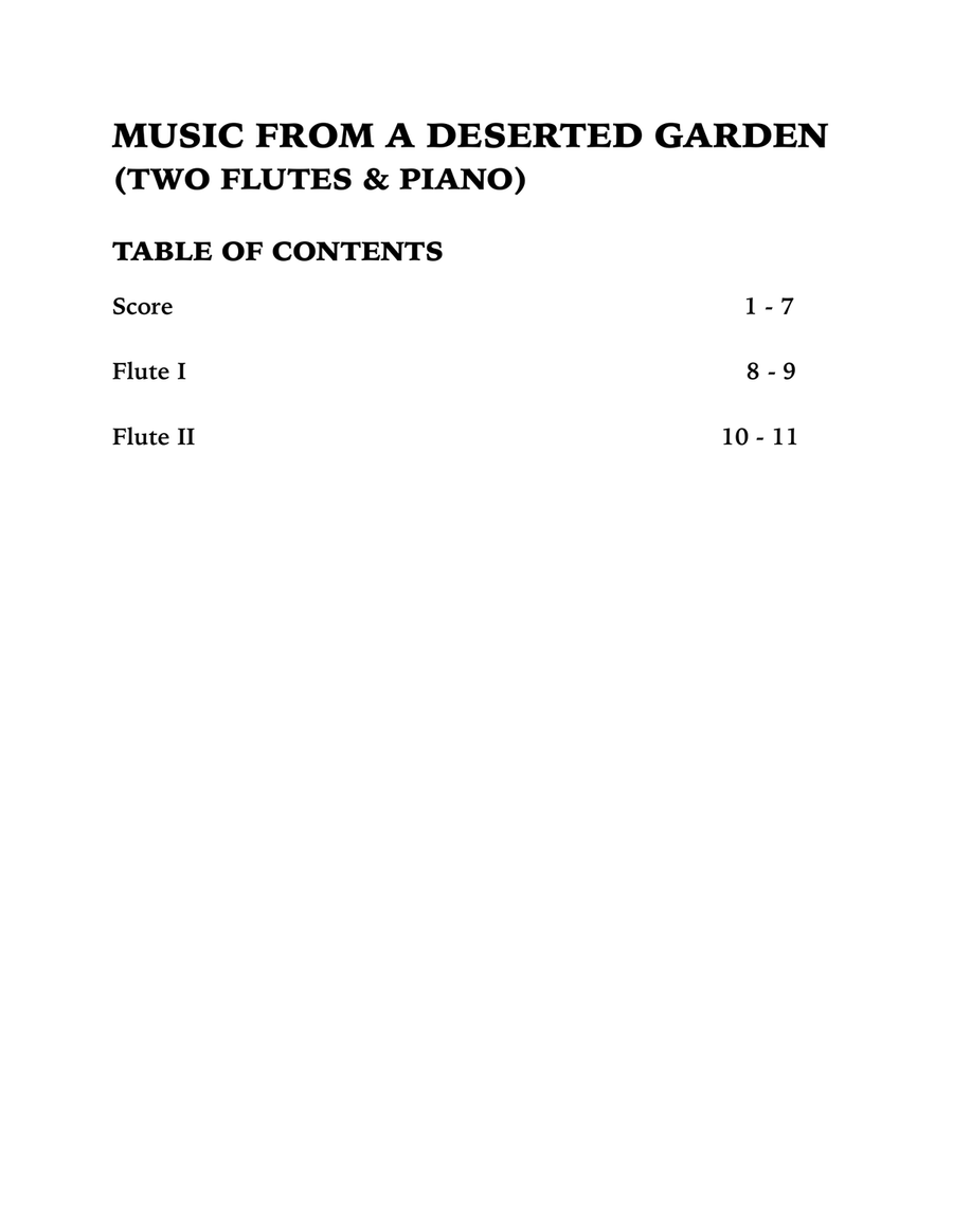 Music From a Deserted Garden (Trio for Two Flutes and Piano) Woodwind Duet scores gallery preview page 4