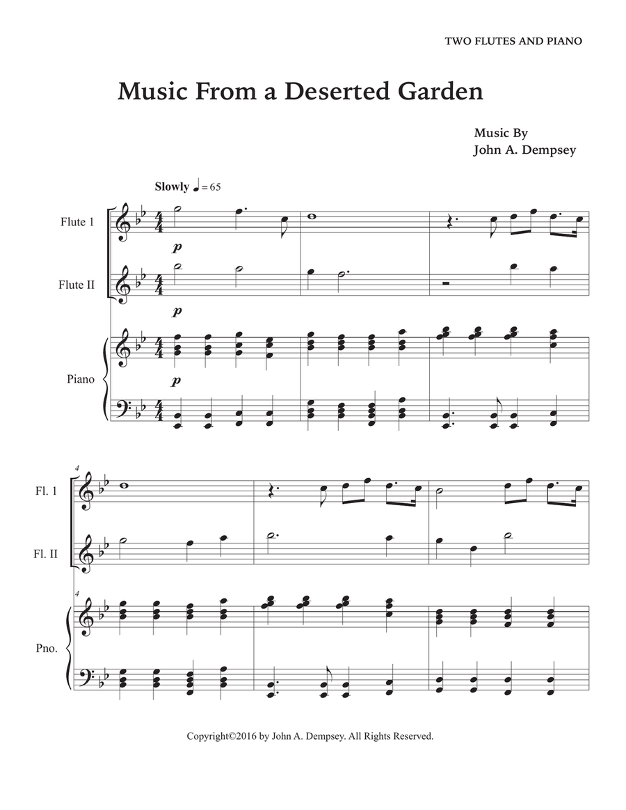 Music From a Deserted Garden (Trio for Two Flutes and Piano) Woodwind Duet scores gallery preview page 5
