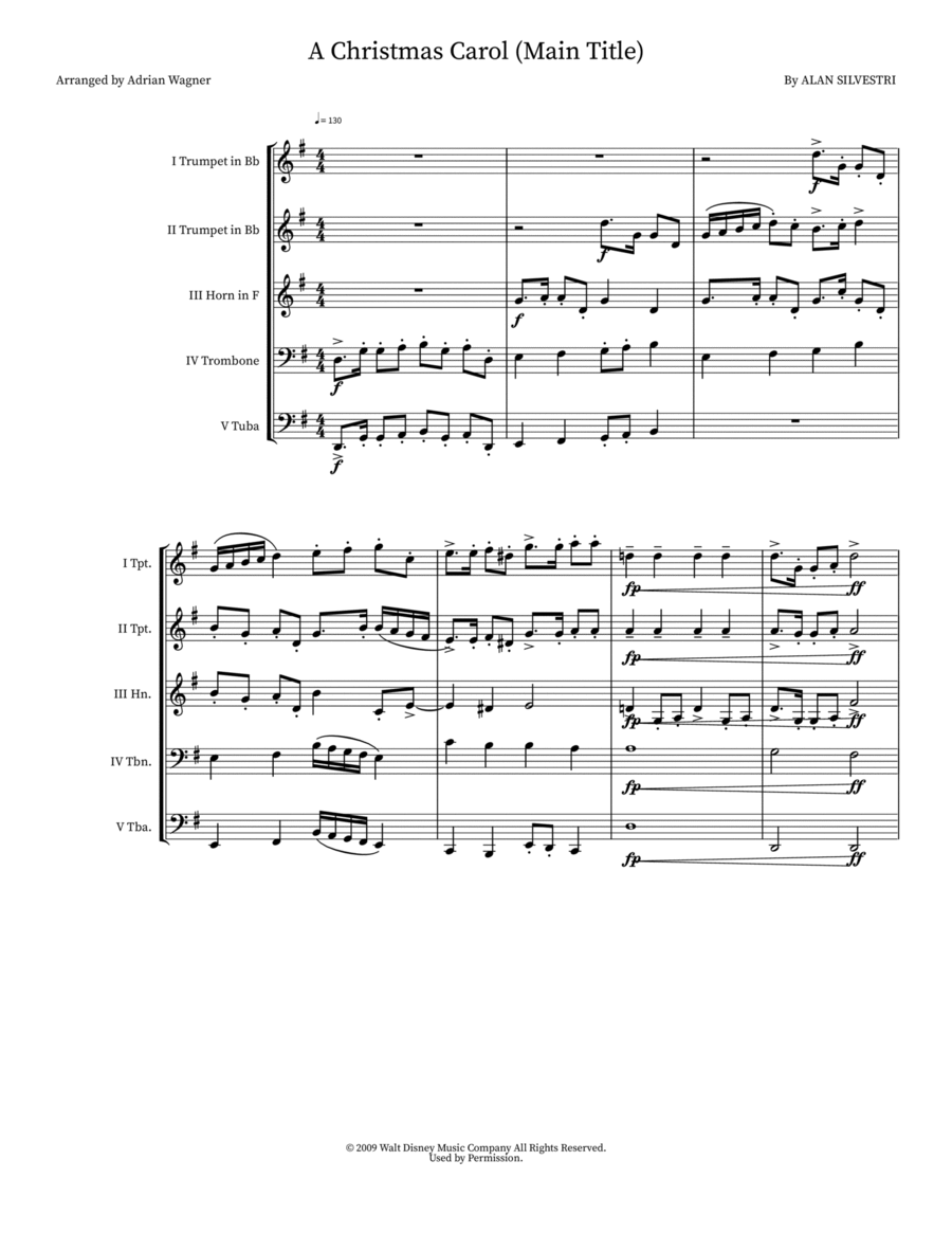 A Christmas Carol (Main Title) School and Community scores gallery preview page 1
