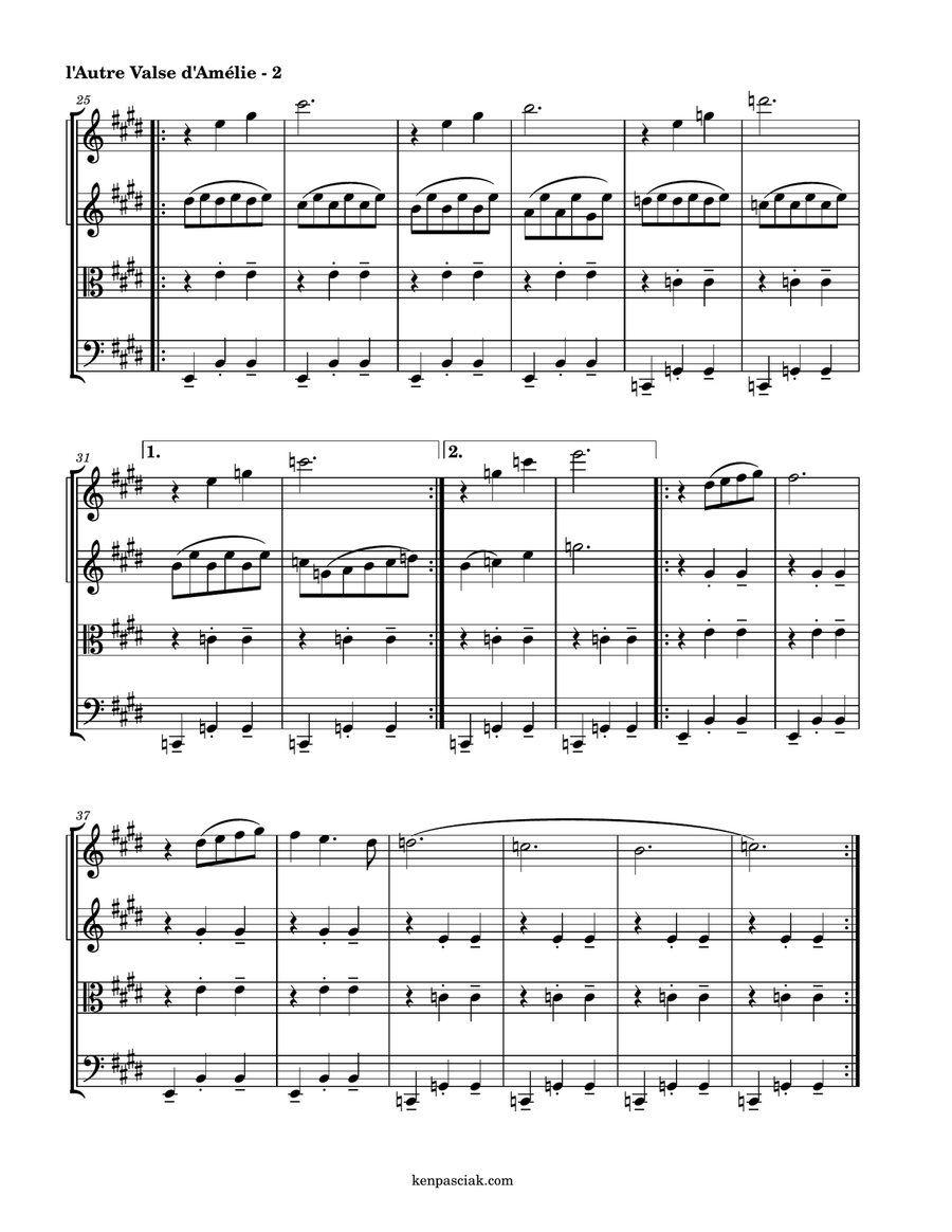 L'autre Valse D'amelie L'autre Valse D'amelie String Quartet scores gallery preview page 4