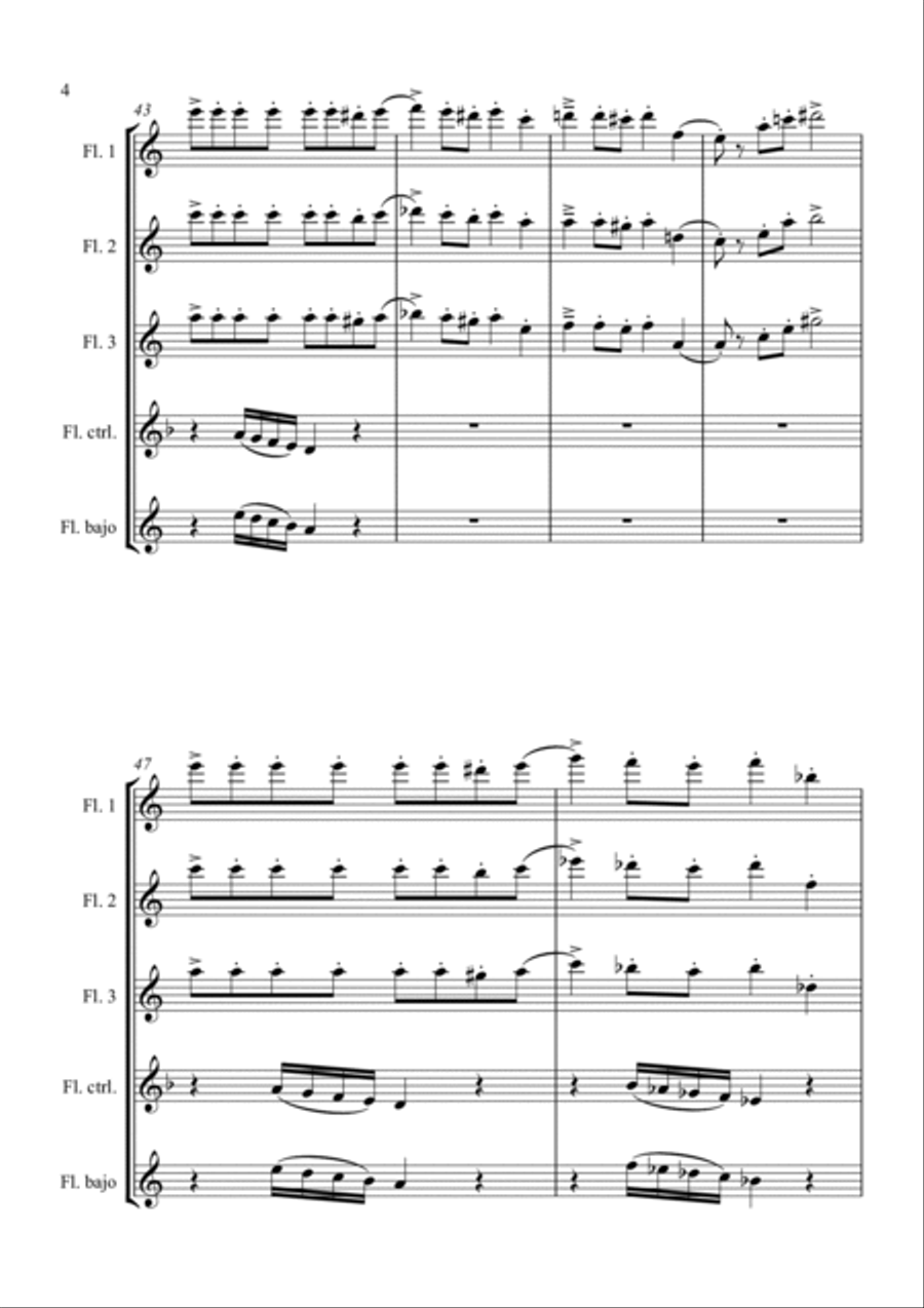 Hedwig's Theme Flute Choir scores gallery preview page 4