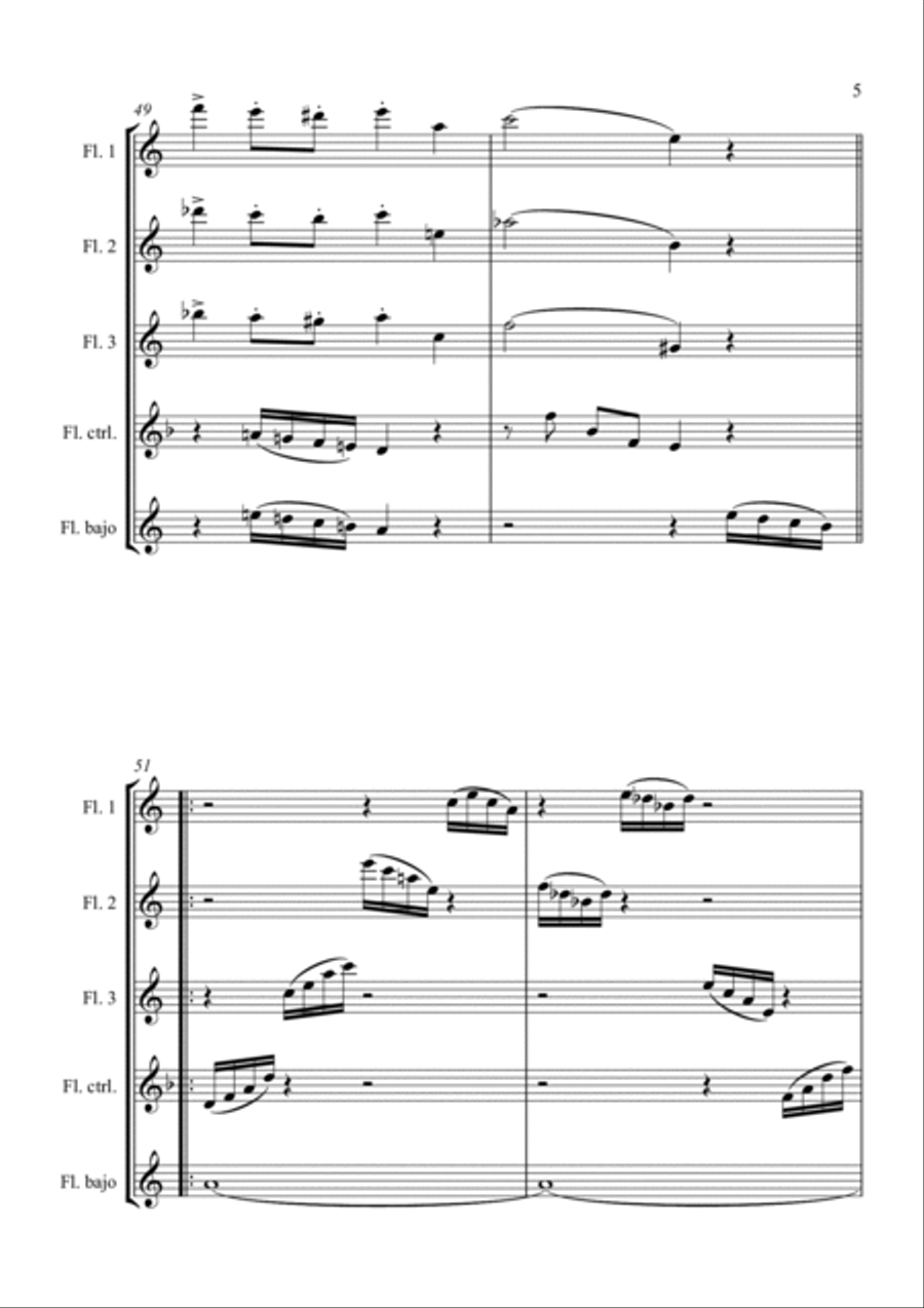 Hedwig's Theme Flute Choir scores gallery preview page 5