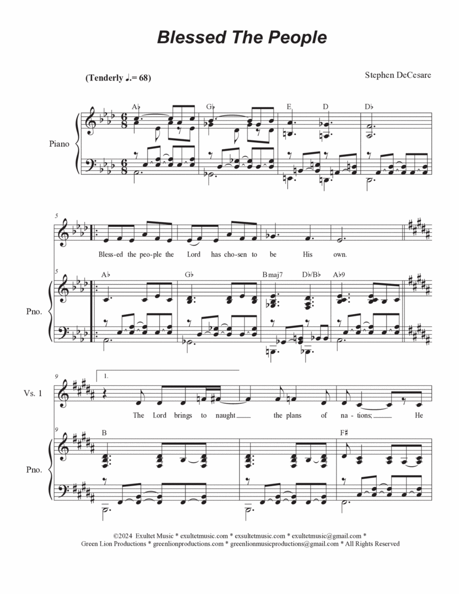 Psalms for Pentecost through Corpus Christi (Year B) (Vocal solo) Voice Solo scores gallery preview page 1