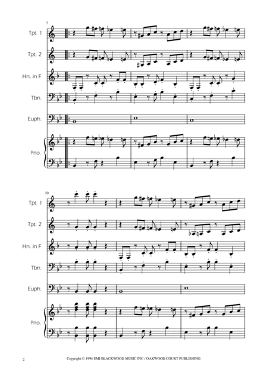 Super Mario Bros Theme Brass Quintet scores gallery preview page 2