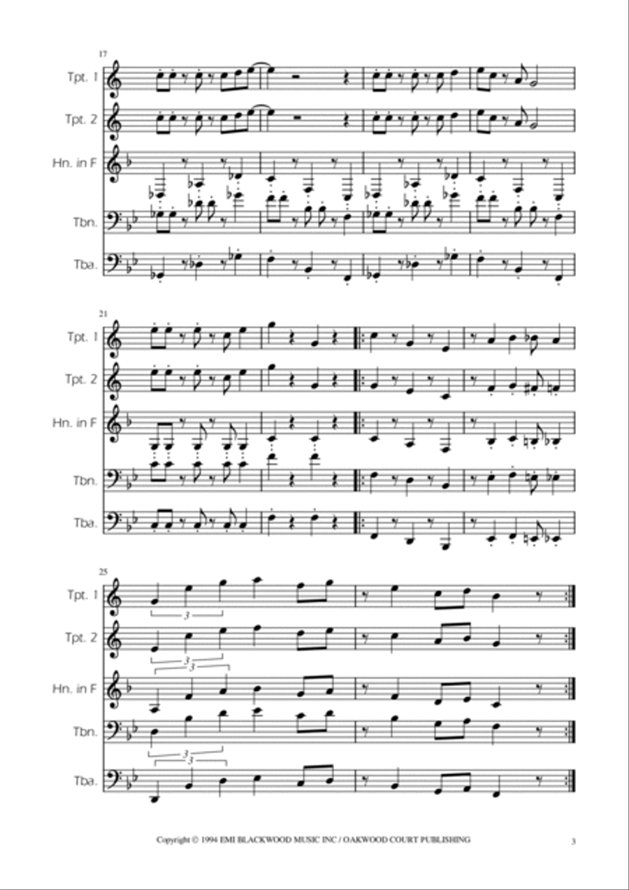 Super Mario Bros Theme Brass Quintet scores gallery preview page 3