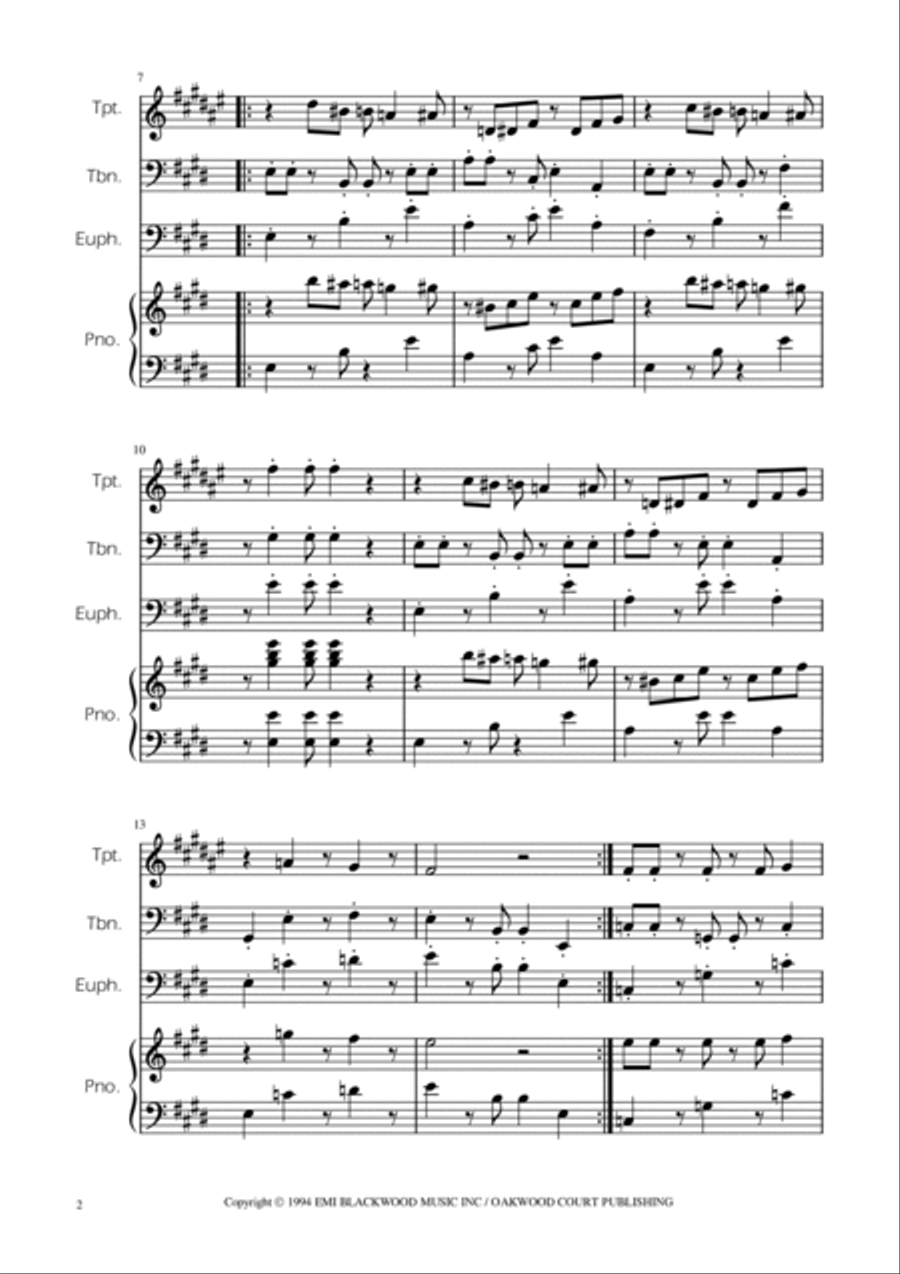Super Mario Bros Theme Euphonium scores gallery preview page 2