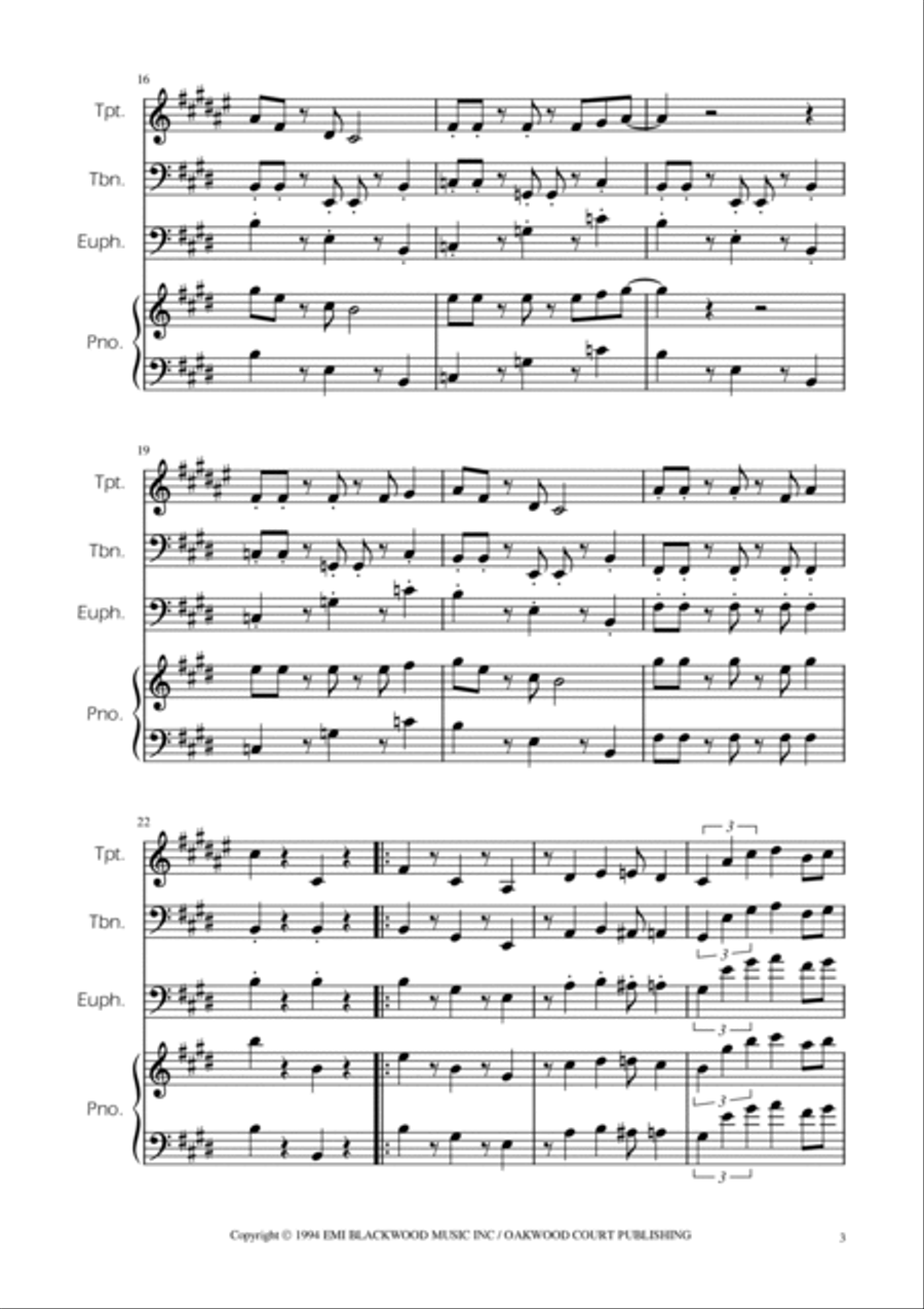 Super Mario Bros Theme Euphonium scores gallery preview page 3