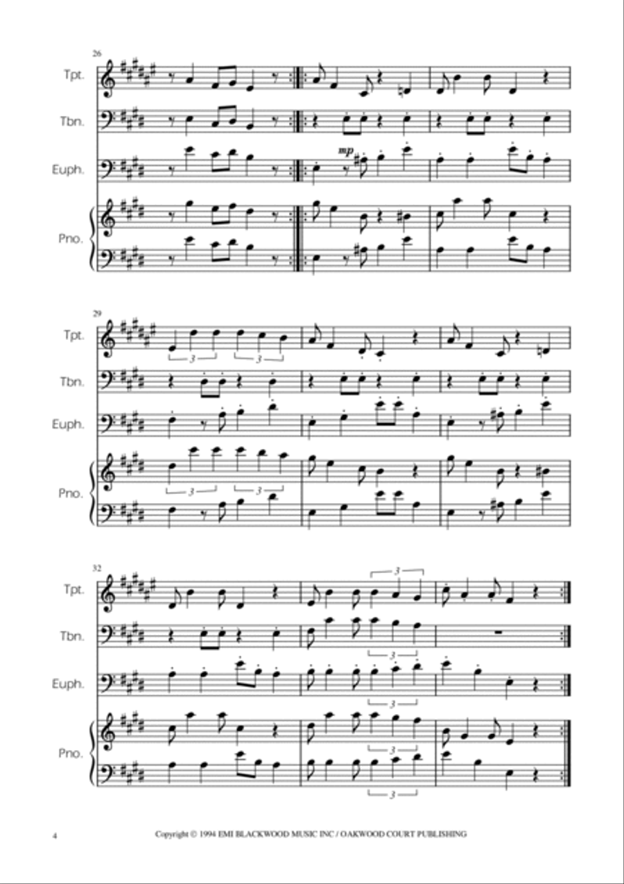 Super Mario Bros Theme Euphonium scores gallery preview page 4