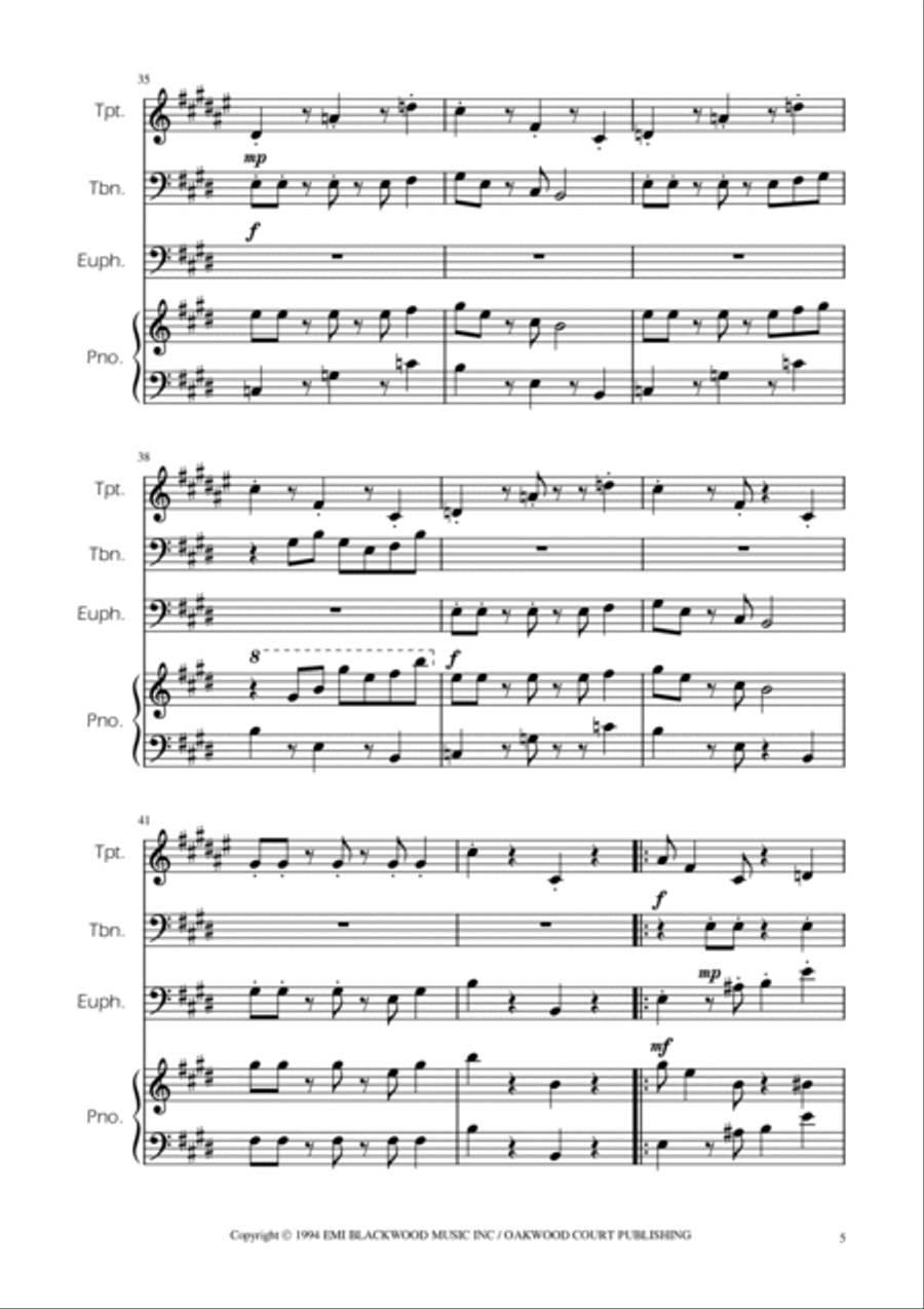 Super Mario Bros Theme Euphonium scores gallery preview page 5