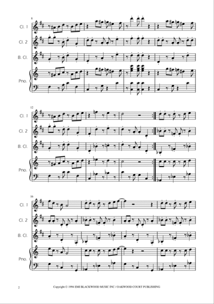 Super Mario Bros Theme Clarinet Trio scores gallery preview page 2