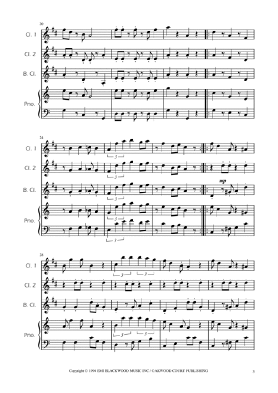 Super Mario Bros Theme Clarinet Trio scores gallery preview page 3