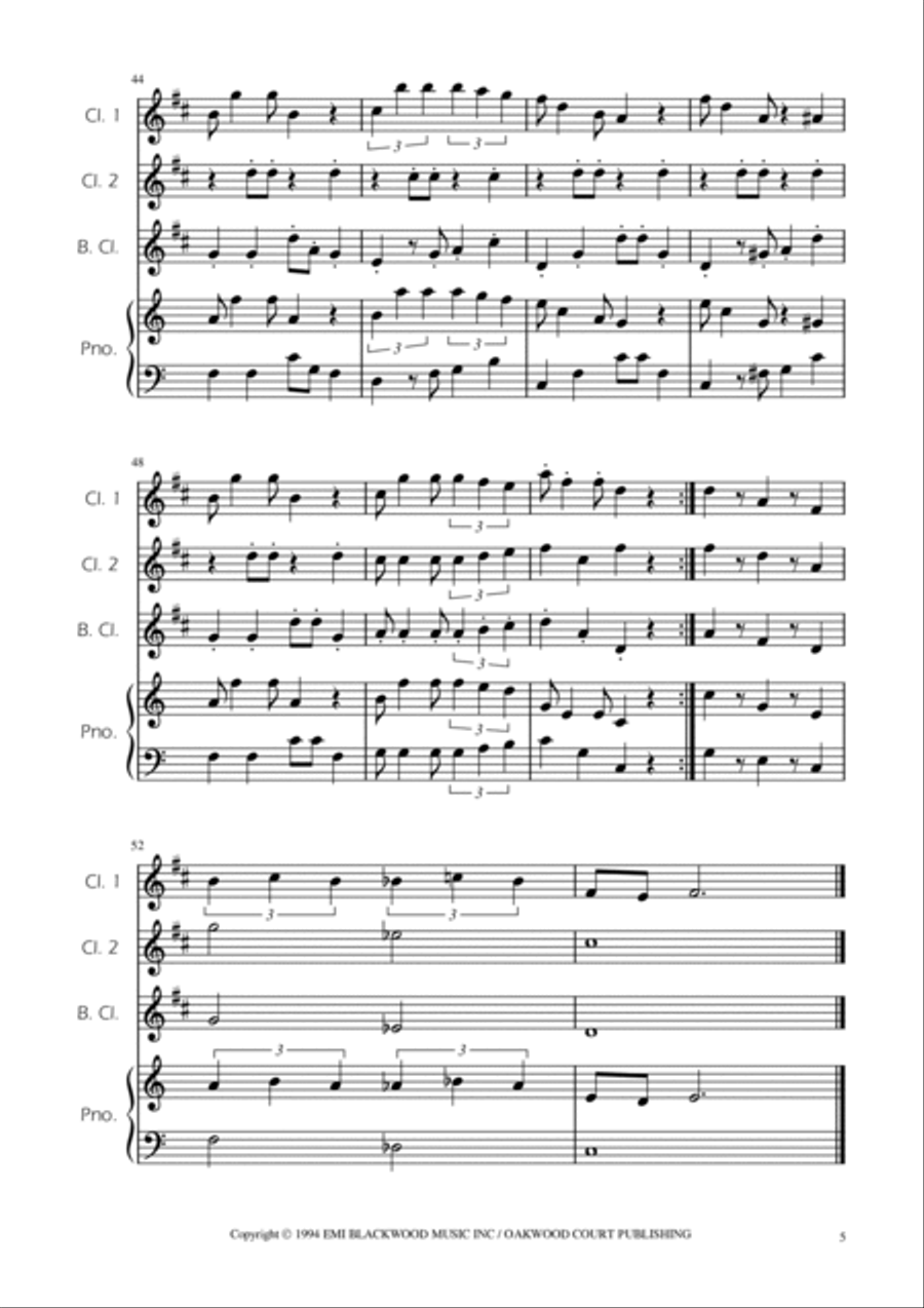 Super Mario Bros Theme Clarinet Trio scores gallery preview page 5