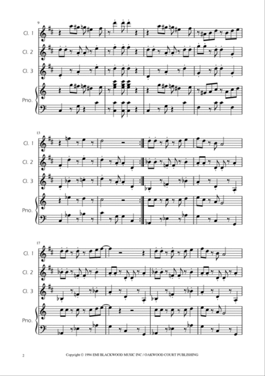 Super Mario Bros Theme Clarinet Trio scores gallery preview page 2