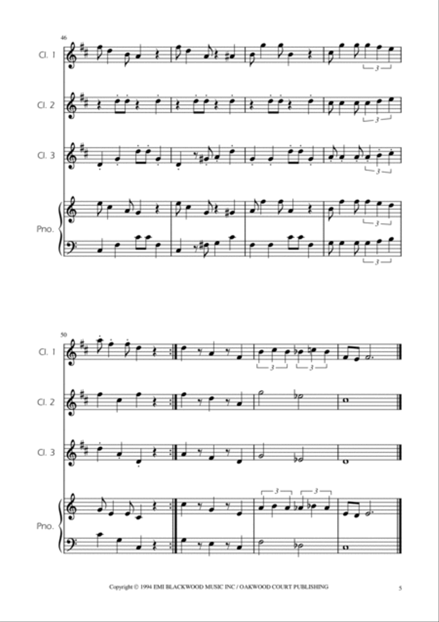 Super Mario Bros Theme Clarinet Trio scores gallery preview page 5
