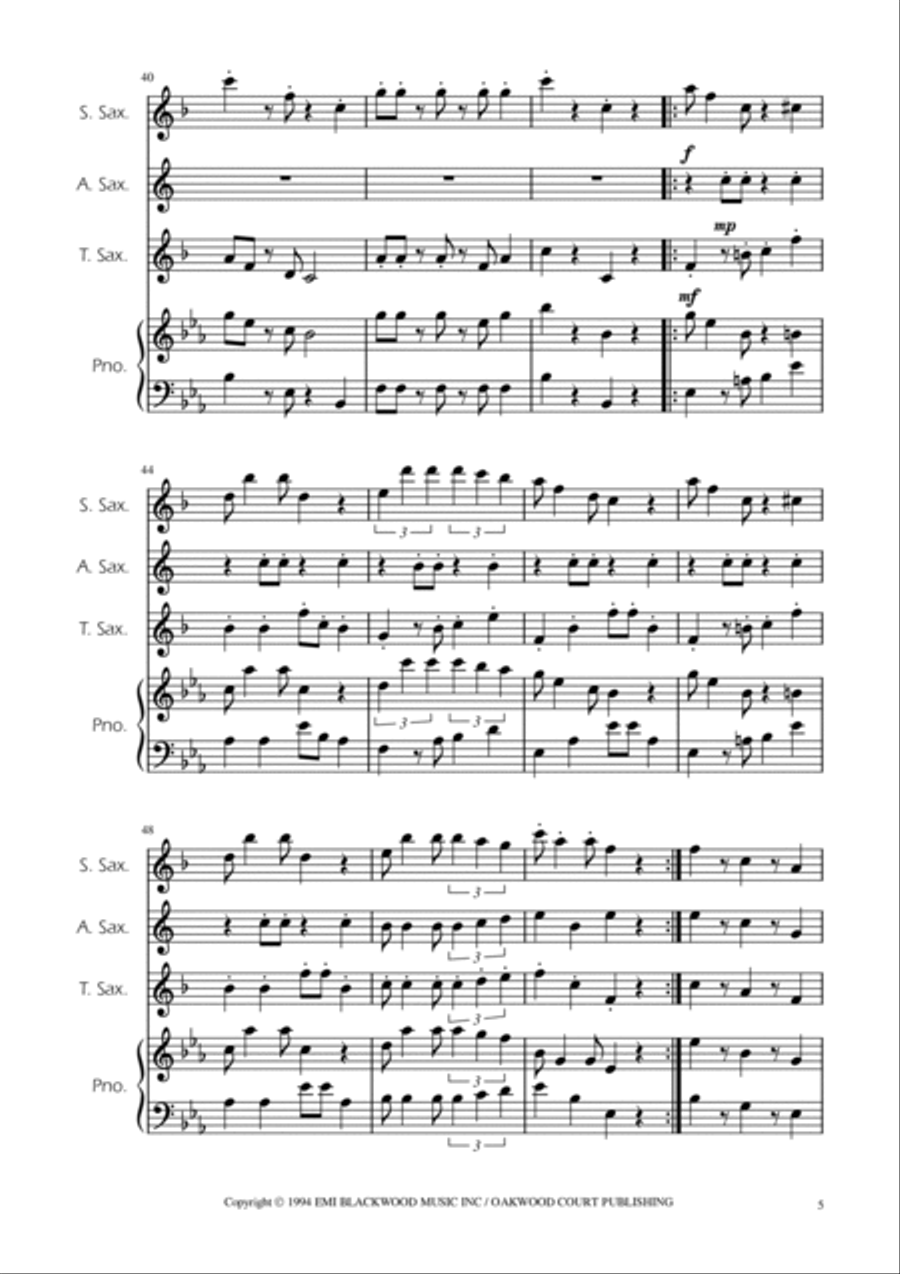Super Mario Bros Theme Woodwind Trio scores gallery preview page 5