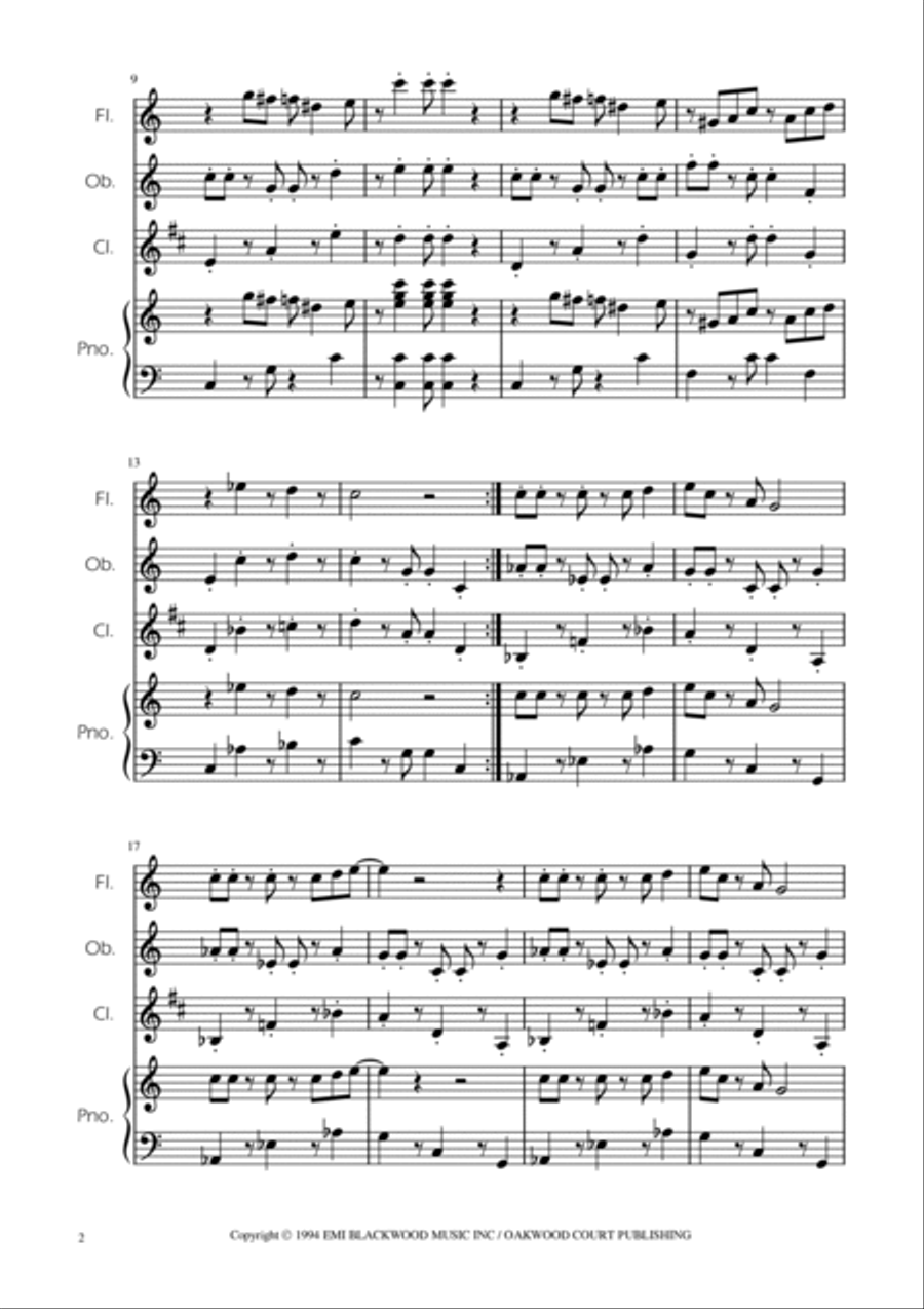 Super Mario Bros Theme Woodwind Trio scores gallery preview page 2