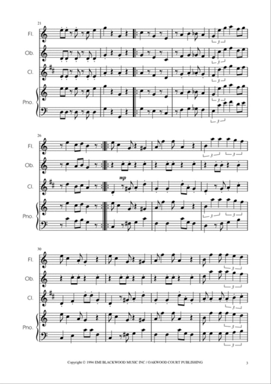 Super Mario Bros Theme Woodwind Trio scores gallery preview page 3