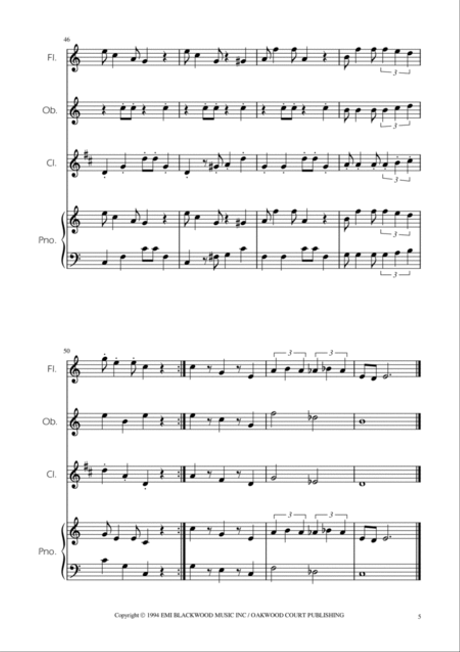 Super Mario Bros Theme Woodwind Trio scores gallery preview page 5
