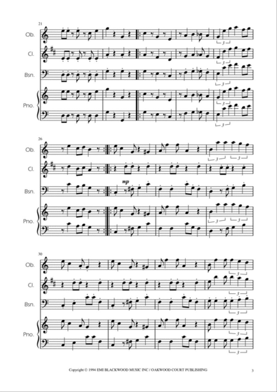 Super Mario Bros Theme Woodwind Trio scores gallery preview page 3