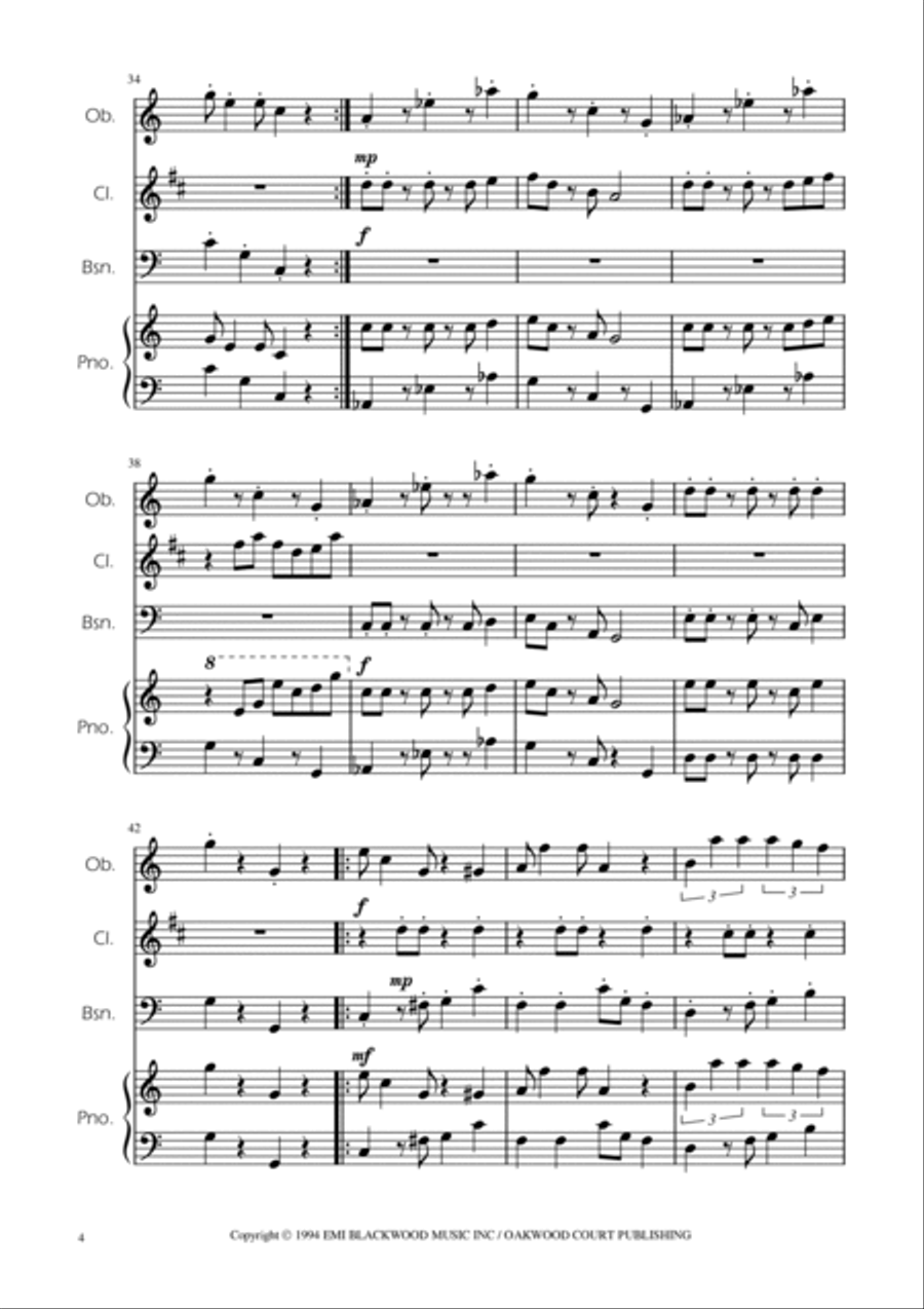 Super Mario Bros Theme Woodwind Trio scores gallery preview page 4