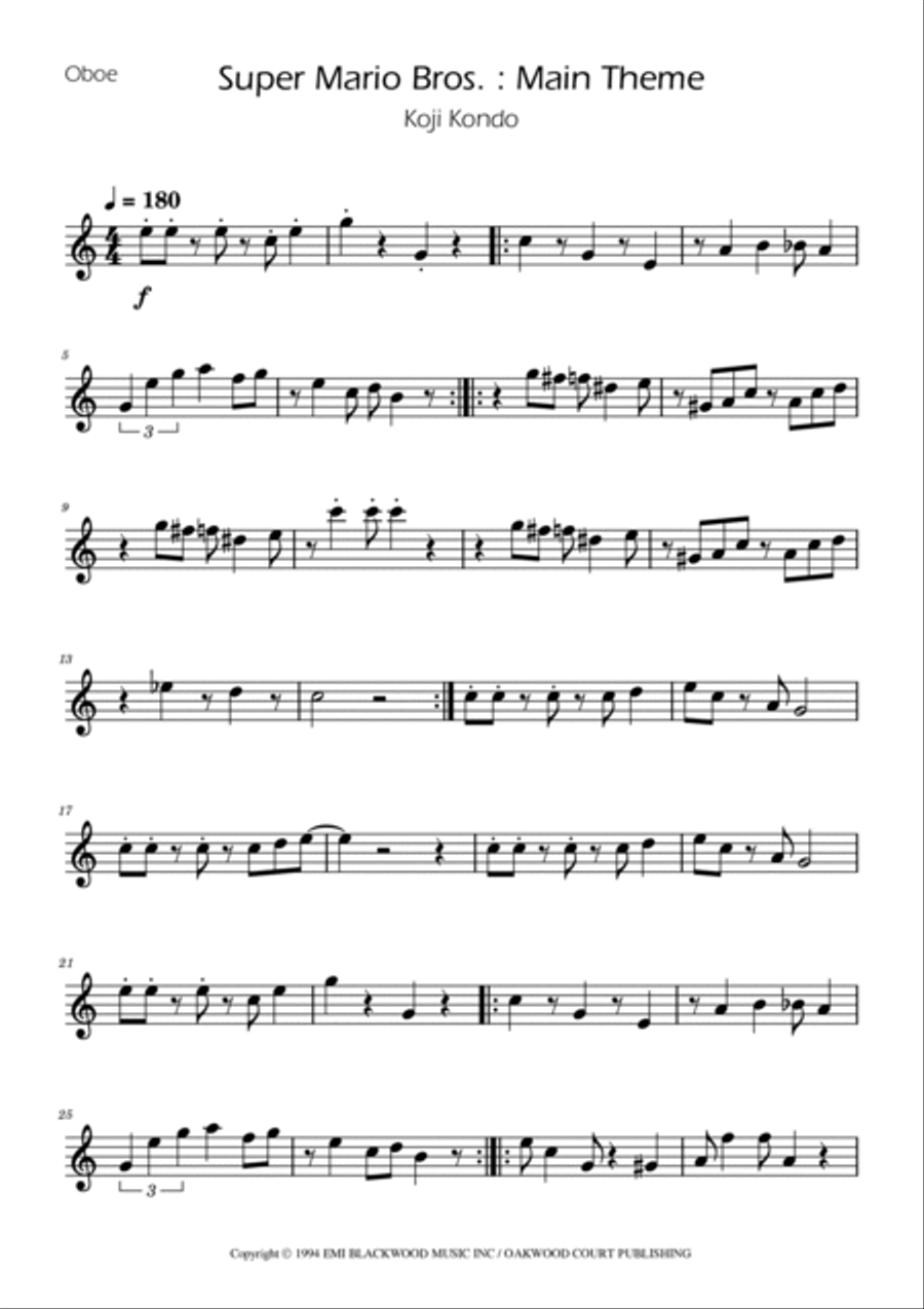 Super Mario Bros Theme Woodwind Trio scores gallery preview page 6