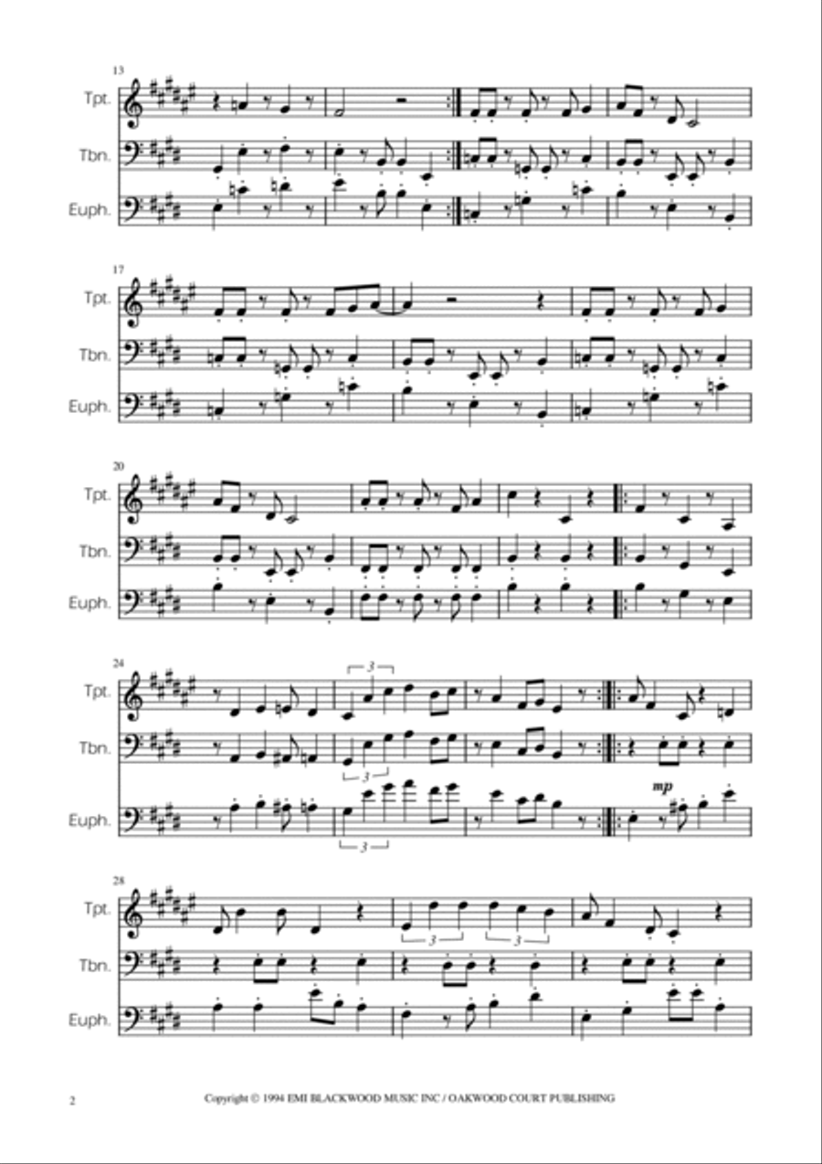 Super Mario Bros Theme Euphonium scores gallery preview page 2