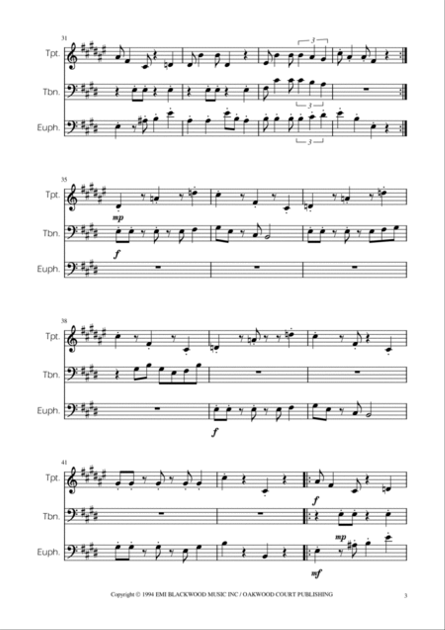 Super Mario Bros Theme Euphonium scores gallery preview page 3