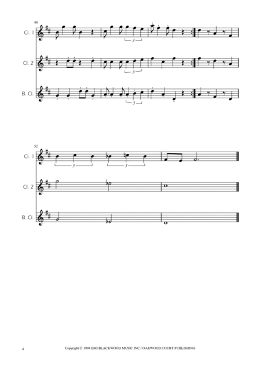 Super Mario Bros Theme Clarinet Trio scores gallery preview page 4