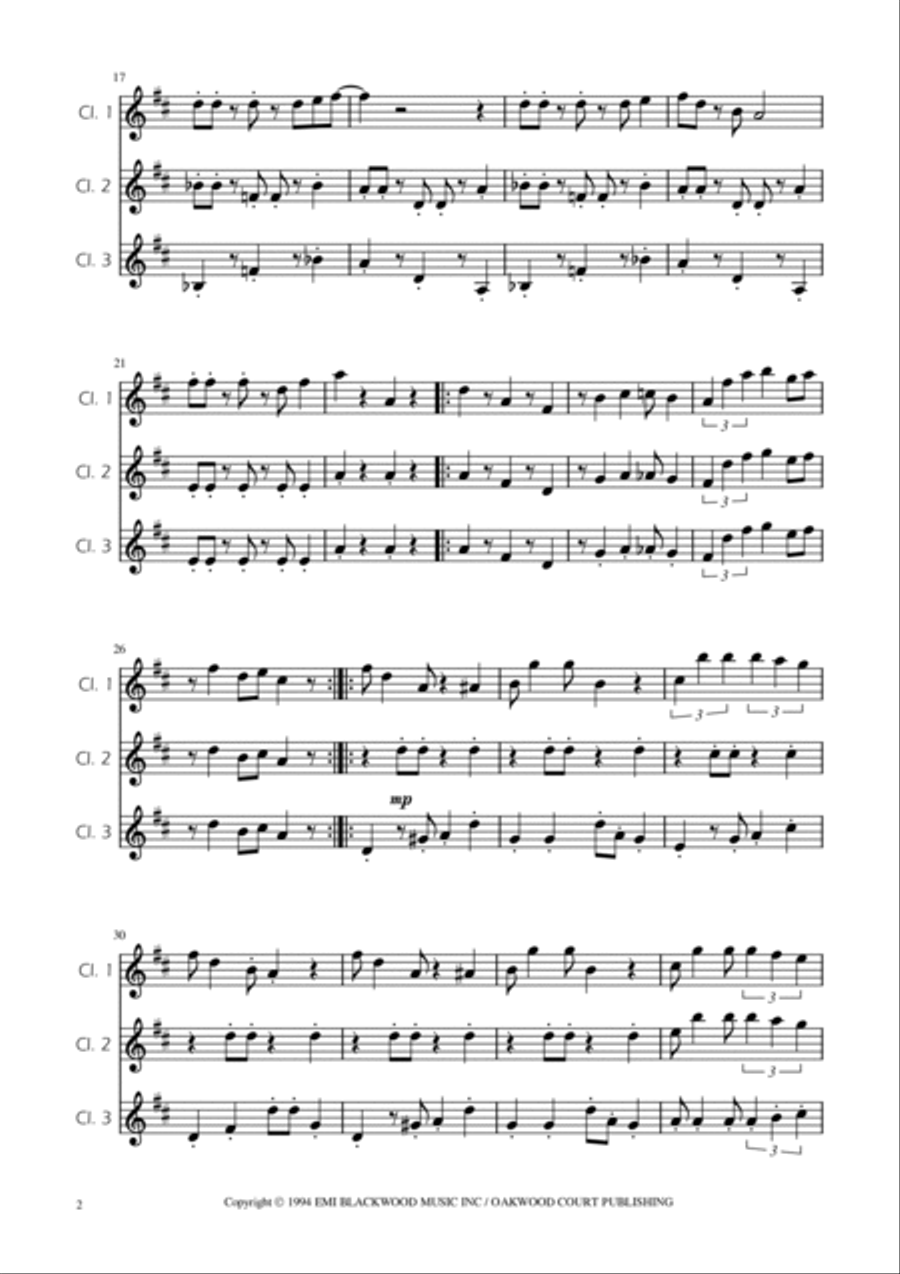 Super Mario Bros Theme Clarinet Trio scores gallery preview page 2