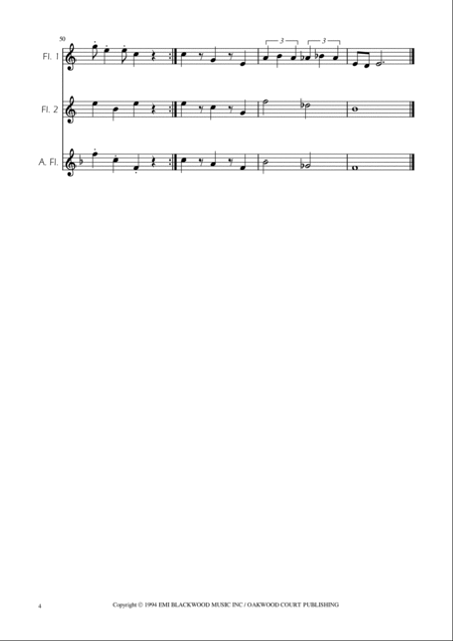 Super Mario Bros Theme Flute Trio scores gallery preview page 4