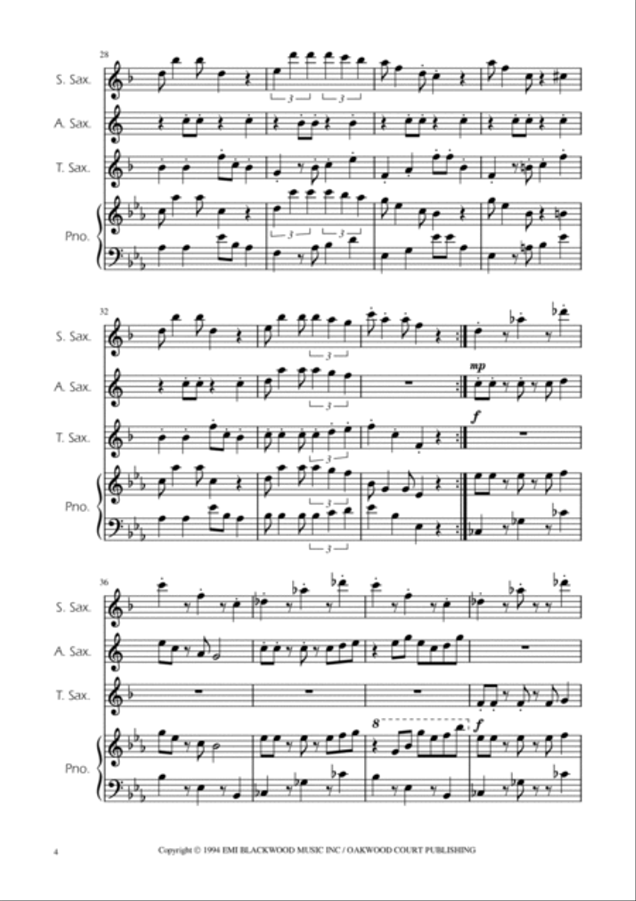 Super Mario Bros Theme Woodwind Trio scores gallery preview page 4
