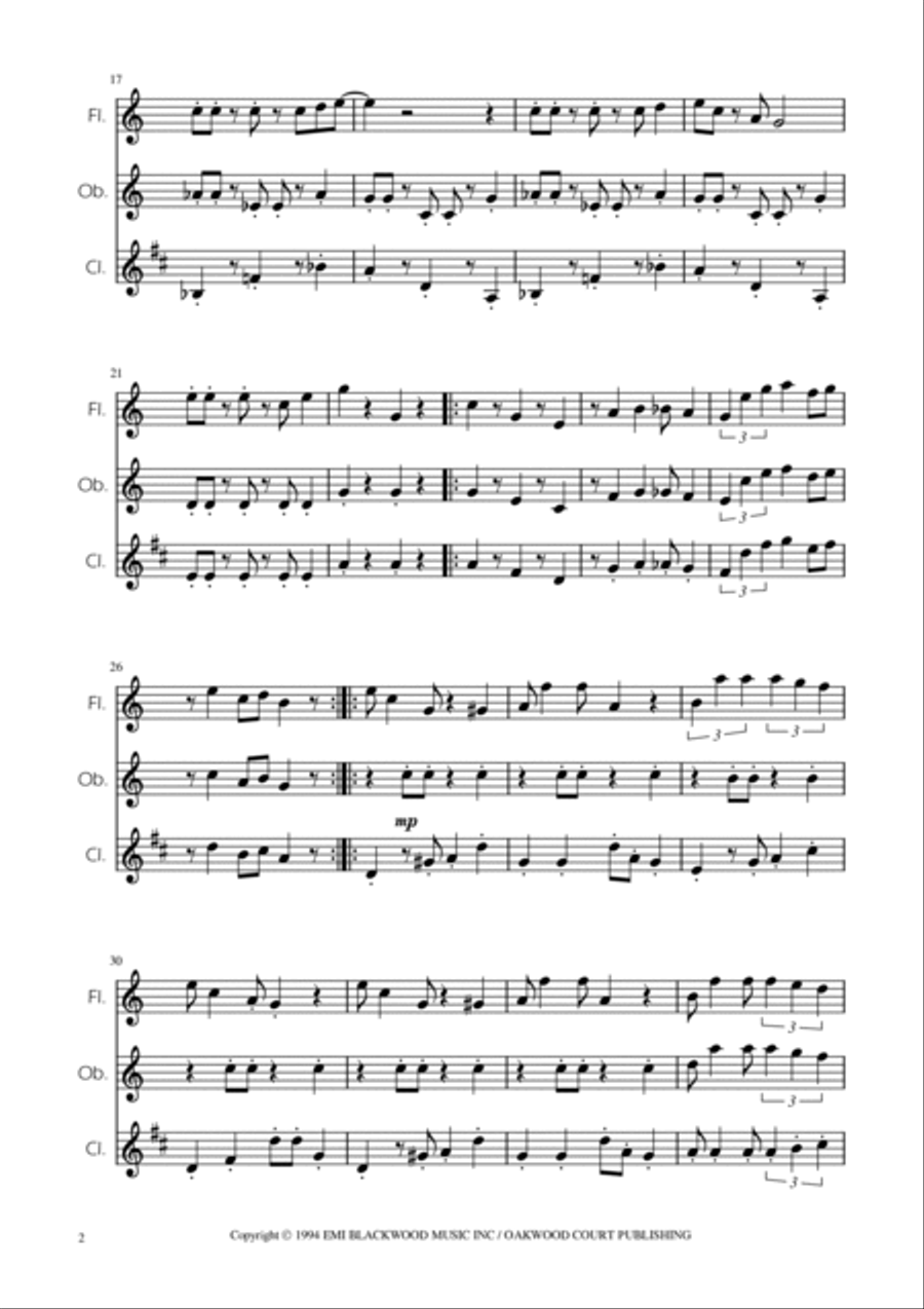 Super Mario Bros Theme Woodwind Trio scores gallery preview page 2