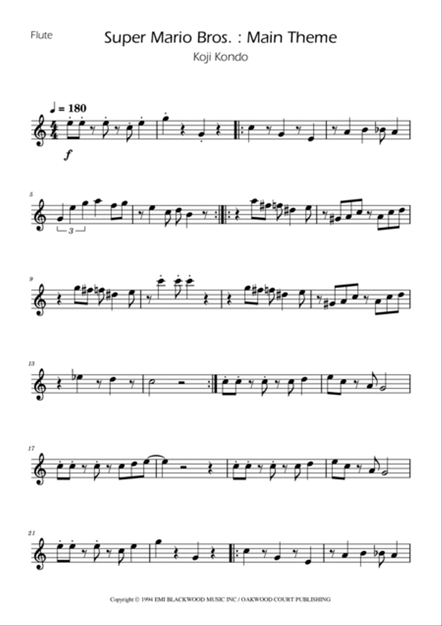 Super Mario Bros Theme Woodwind Trio scores gallery preview page 5