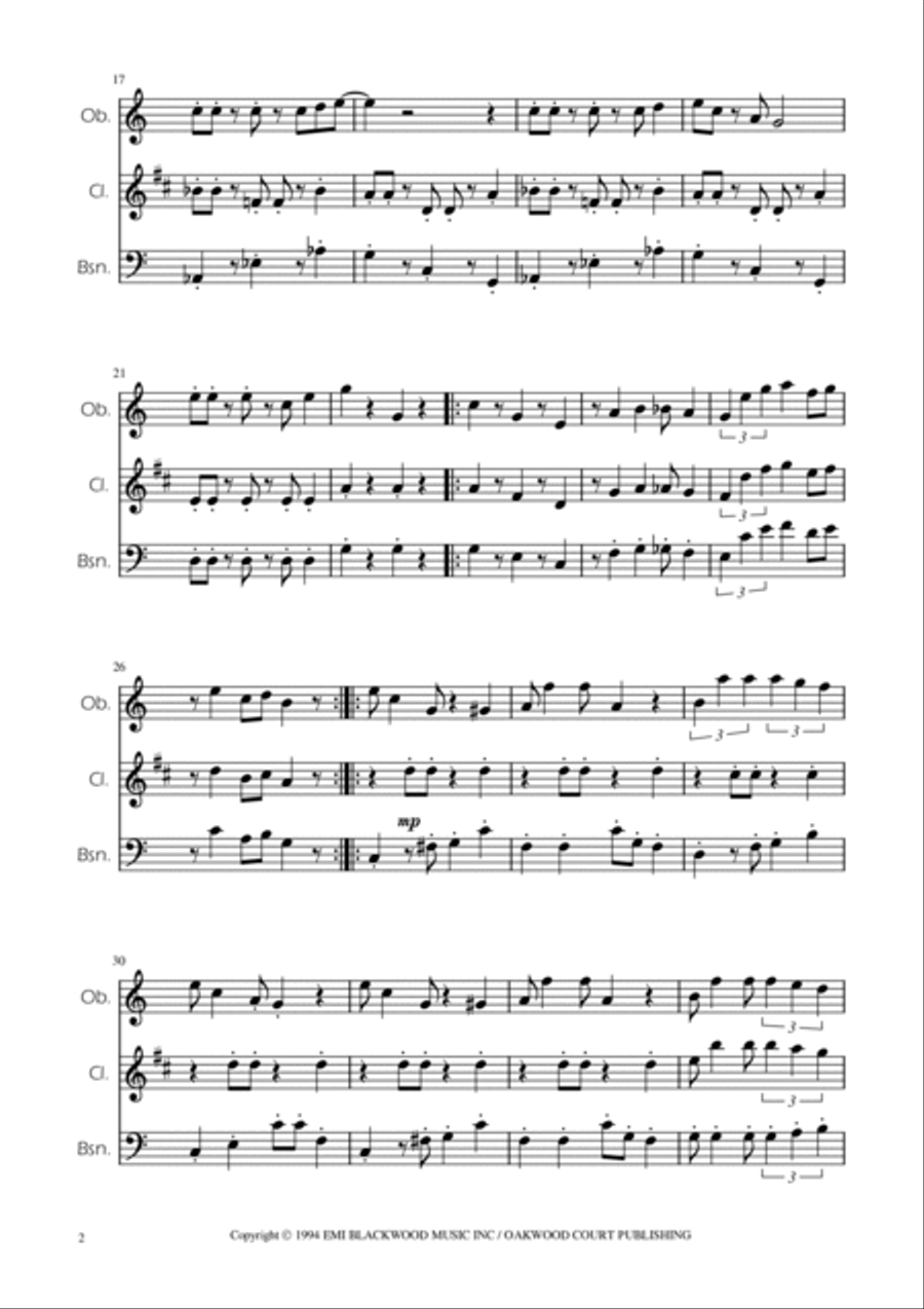 Super Mario Bros Theme Woodwind Trio scores gallery preview page 2