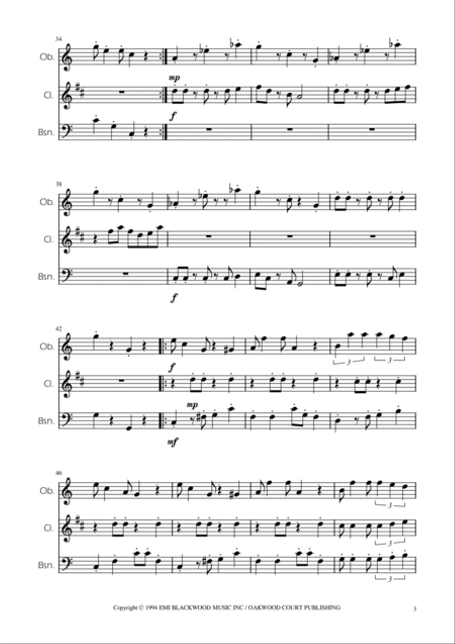 Super Mario Bros Theme Woodwind Trio scores gallery preview page 3