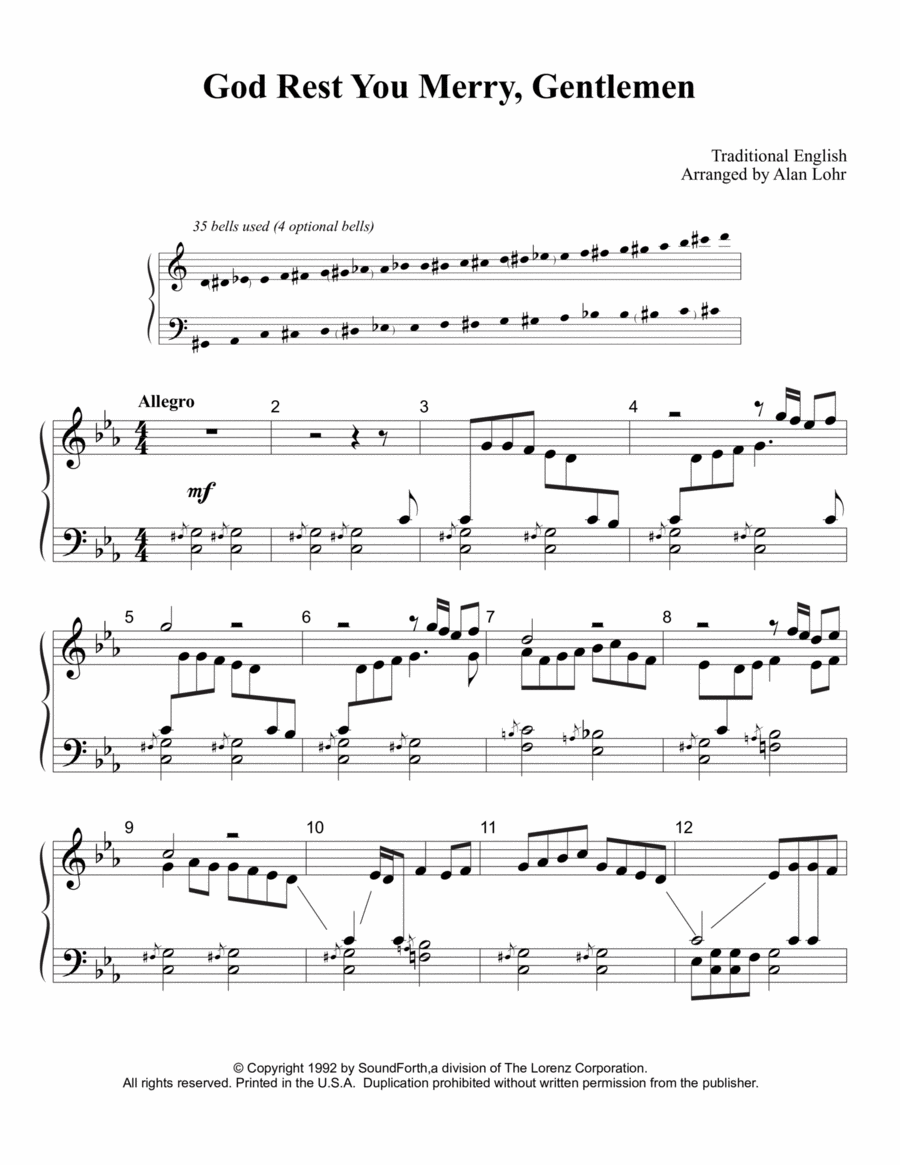 God Rest You Merry, Gentlemen 3-Octaves scores gallery preview page 1