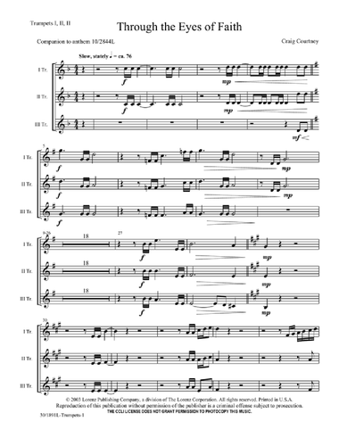 Through the Eyes of Faith - Trumpet Parts