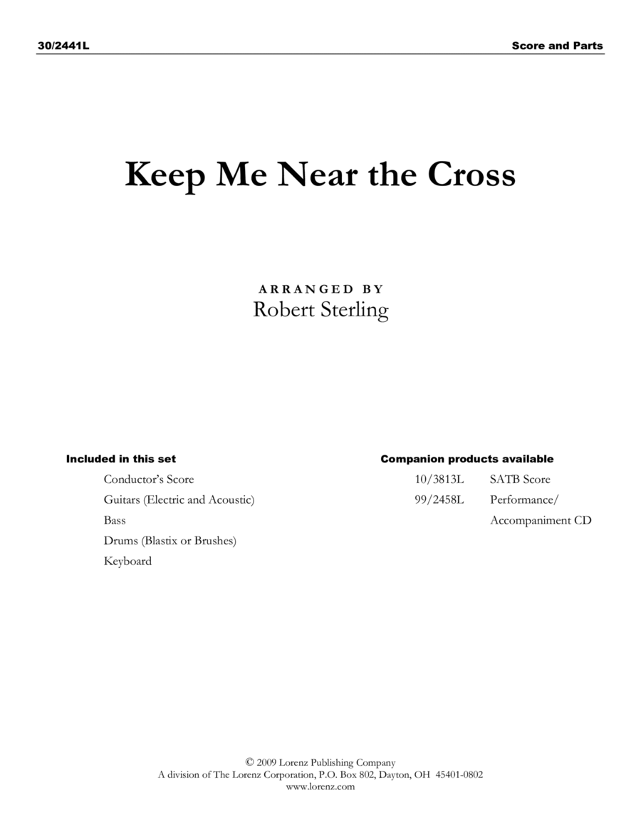 Keep Me Near the Cross - Rhythm Score and Parts Rhythm Section scores gallery preview page 1