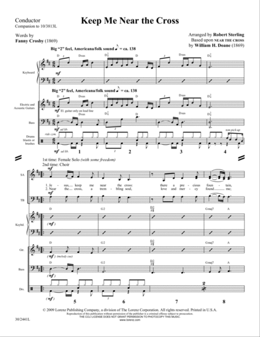 Keep Me Near the Cross - Rhythm Score and Parts Rhythm Section scores gallery preview page 3