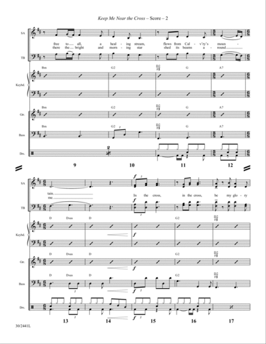 Keep Me Near the Cross - Rhythm Score and Parts Rhythm Section scores gallery preview page 4