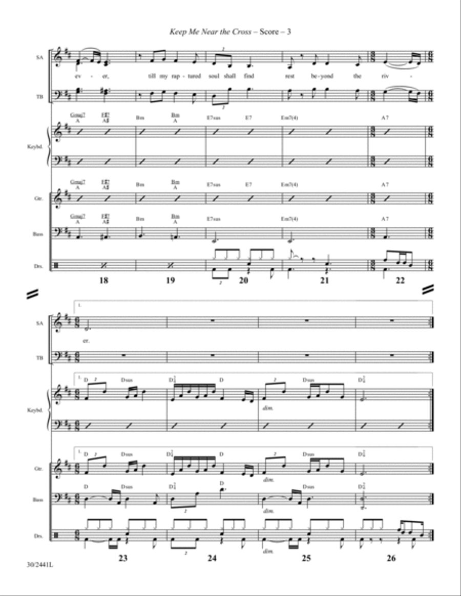 Keep Me Near the Cross - Rhythm Score and Parts Rhythm Section scores gallery preview page 5