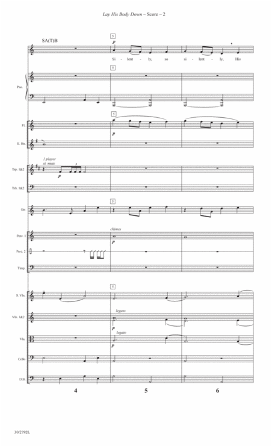 Lay His Body Down - Orchestral Score and Parts Orchestra scores gallery preview page 4