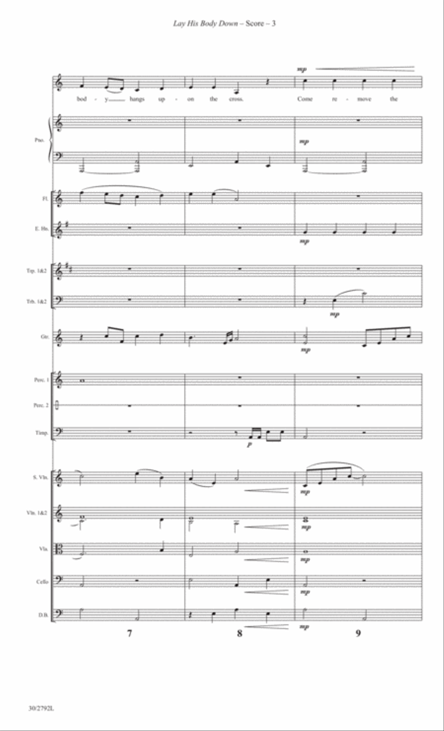 Lay His Body Down - Orchestral Score and Parts Orchestra scores gallery preview page 5