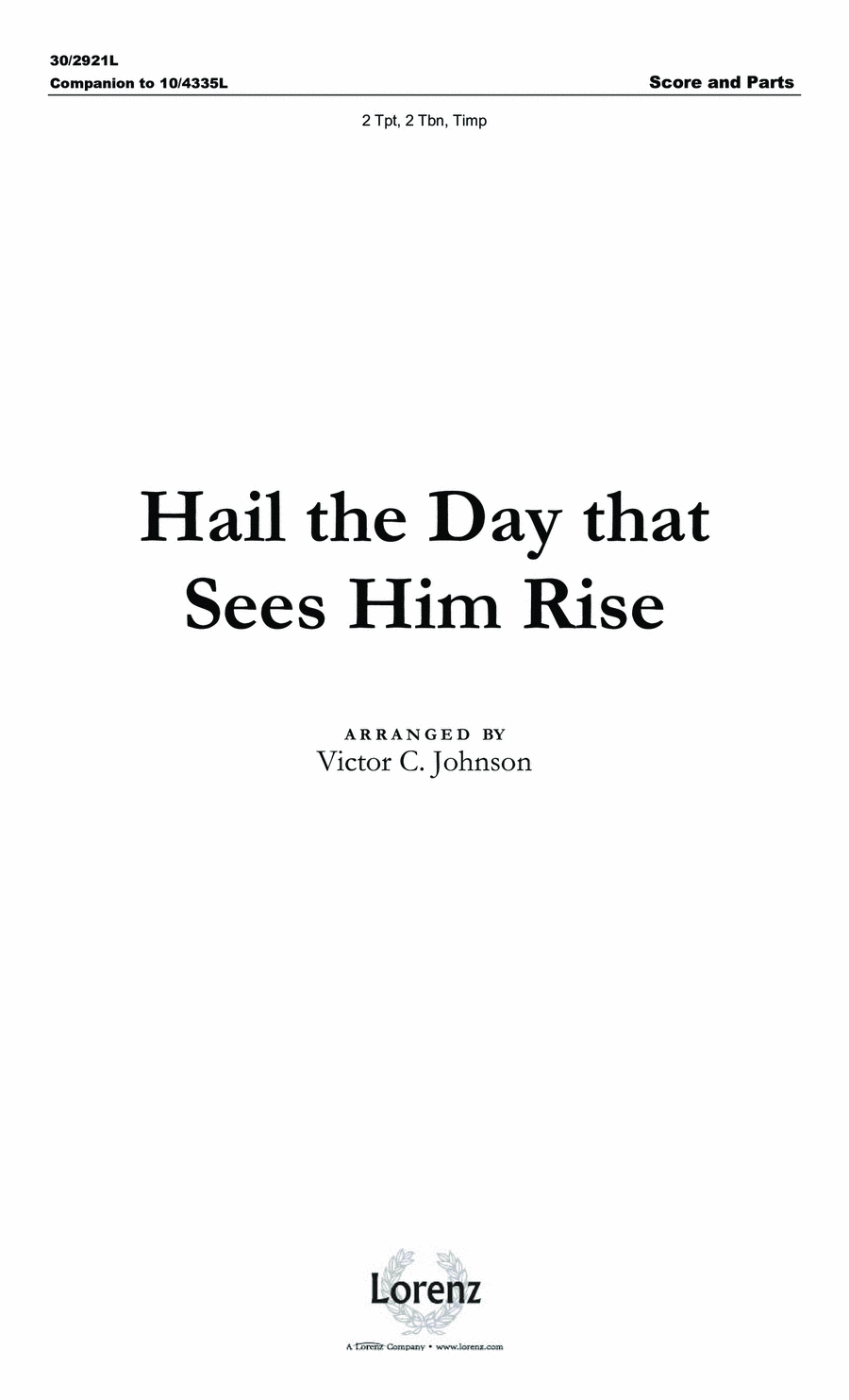 Hail the Day that Sees Him Rise - Brass and Timp Score and Parts Trombone scores gallery preview page 1