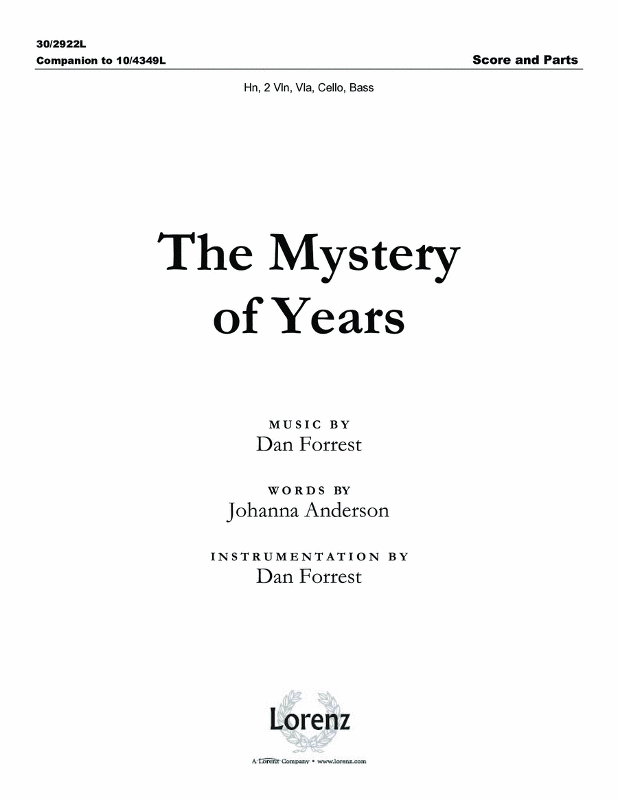 The Mystery of Years - Instrumental Ensemble Score and Parts Horn scores gallery preview page 1
