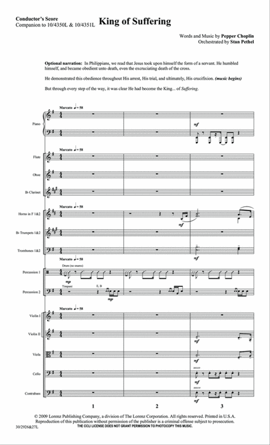 King of Suffering - Orchestral Score and Parts Orchestra scores gallery preview page 3