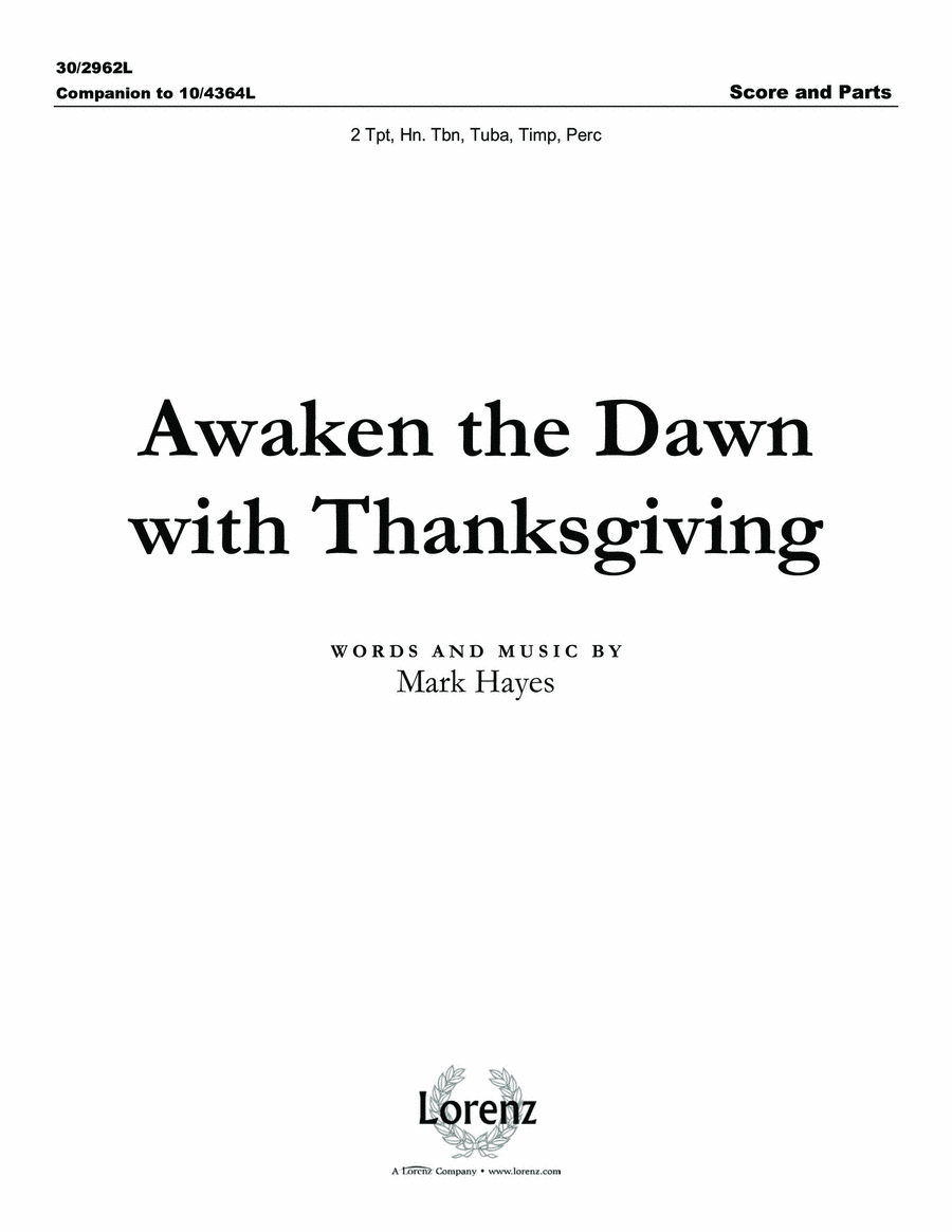 Awaken the Dawn with Thanksgiving - Brass and Percussion Score and Parts - Digit Percussion scores gallery preview page 1