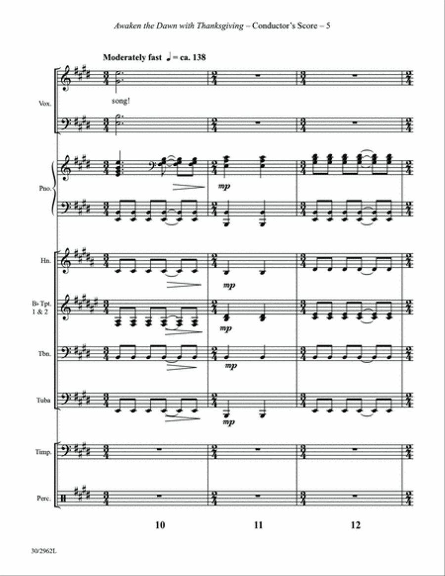 Awaken the Dawn with Thanksgiving - Brass and Percussion Score and Parts - Digit Percussion scores gallery preview page 5